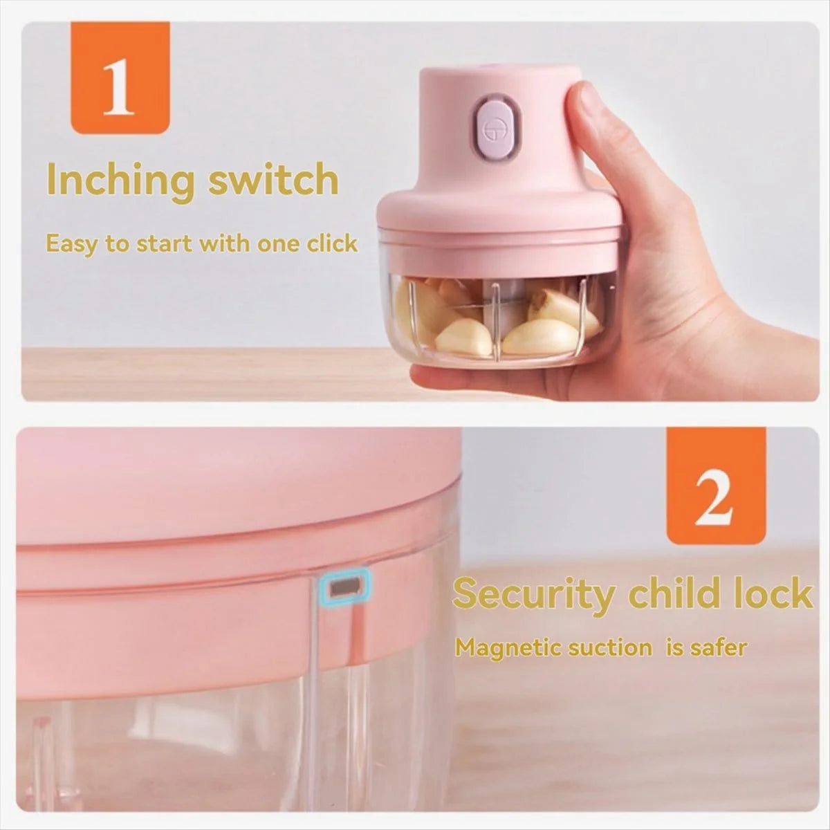 Electric Garlic Chopper & Grinder