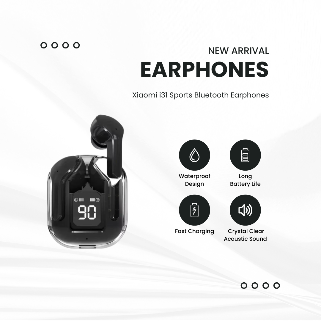 Air31 Earbuds Wireless Crystal Transparent body